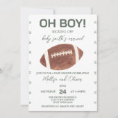 Oh Boy Football Baby Shower 招待状 (正面)