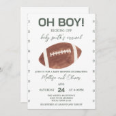 Oh Boy Football Baby Shower 招待状 (正面/裏面)