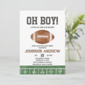 Oh Boy Football Boy Baby Shower 招待状 (スタンド正面)