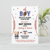 Oh Boy Football Theme Baby Shower 招待状 (スタンド正面)