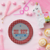 Oh Boy Future Fireman baby shower paper plate ペーパープレート (パーティー)