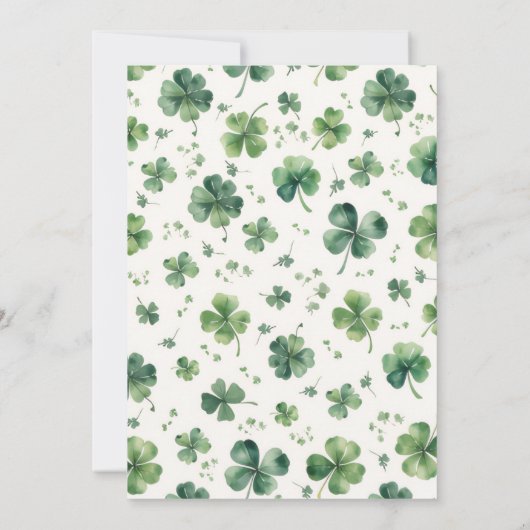 Oh Boy Green Shamrock St. Patricks Day Baby Shower 招待状 (裏面)