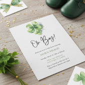 Oh Boy Green Shamrock St. Patricks Day Baby Shower 招待状