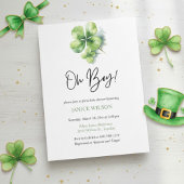 Oh Boy Green Shamrock St. Patricks Day Baby Shower 招待状