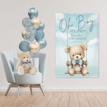 Oh Boy It's A Boy Bear Baby Shower背景