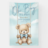 Oh Boy It's A Boy Bear Baby Shower背景 横断幕 (縦)