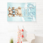 Oh Boy It's A Boy Bear Baby Shower背景 横断幕 (インサイチュ)