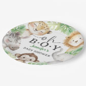 Oh Boy Jungle Baby Shower Safari Animals  ペーパープレート (アングル)