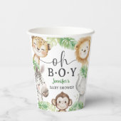 Oh Boy Jungle Baby Shower Safari Animals  紙コップ (裏面)
