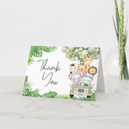 Oh Boy Jungle Safariベビーシャワー サンキューカード