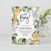 Oh Boy Jungle Safariベビーシャワー  招待状 (スタンド正面)