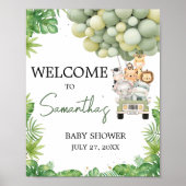 Oh Boy Jungle Safari Baby Shower Welcome Sign ポスター (正面)