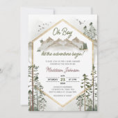 Oh Boy Let the Adventure Begin Baby Shower 招待状 (正面)