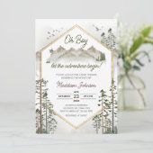 Oh Boy Let the Adventure Begin Baby Shower 招待状 (スタンド正面)