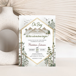Oh Boy Let the Adventure Begin Baby Shower 招待状