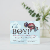 Oh Boy lilマンホットエアバルーンRSVPカード 出欠カード (スタンド正面)