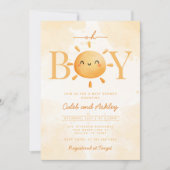 Oh Boy Little Ray of Sunshine Sun Baby Shower 招待状 (正面)