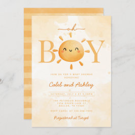 Oh Boy Little Ray of Sunshine Sun Baby Shower 招待状