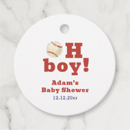 Oh Boy Little Slugger Baseball Sport Baby Shower フェイバータグ