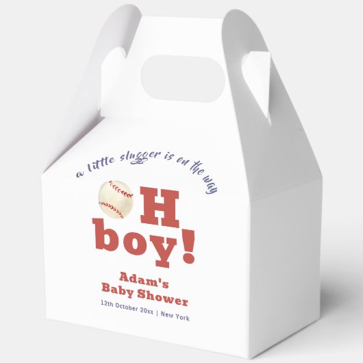 Oh Boy Little Slugger Baseball Sport Baby Shower  フェイバーボックス (正面)