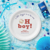 Oh Boy Little Slugger Baseball Sport Baby Shower  ペーパープレート (パーティー)