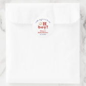 Oh Boy Little Slugger Baseball Sport Baby Shower  ラウンドシール (バッグ)