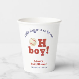 Oh Boy Little Slugger Baseball Sport Baby Shower 紙コップ