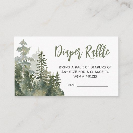 Oh Boy Lumberjack赤ちゃんシャワーおむつラッフル エンクロージャーカード (正面)