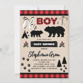 Oh Boy Lumberjack ベビーシャワー 招待状 (正面)