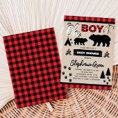 Oh Boy Lumberjack ベビーシャワー 招待状