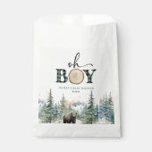 Oh Boy Lumberjack Woodland Forest Bear Baby Shower フェイバーバッグ (正面)