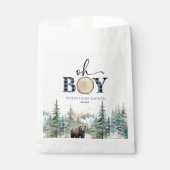 Oh Boy Lumberjack Woodland Forest Bear Baby Shower フェイバーバッグ (正面)