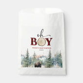 Oh Boy Lumberjack Woodland Forest Bear Baby Shower フェイバーバッグ (正面)