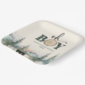 Oh Boy Lumberjack Woodland Forest Bear Baby Shower ペーパープレート (傾斜あり)