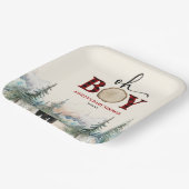 Oh Boy Lumberjack Woodland Forest Bear Baby Shower ペーパープレート (傾斜あり)