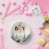 Oh Boy Lumberjack Woodland Forest Bear Baby Shower ペーパーボウル (パーティー)