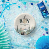 Oh Boy Lumberjack Woodland Forest Bear Baby Shower ペーパーボウル (パーティー)