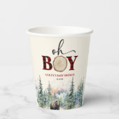 Oh Boy Lumberjack Woodland Forest Bear Baby Shower 紙コップ (裏面)