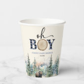 Oh Boy Lumberjack Woodland Forest Bear Baby Shower 紙コップ (裏面)