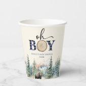 Oh Boy Lumberjack Woodland Forest Bear Baby Shower 紙コップ (正面)