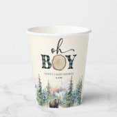 Oh Boy Lumberjack Woodland Forest Bear Baby Shower 紙コップ (裏面)
