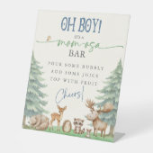 Oh Boy Mom-osa Bar Forest Animal Baby Shower 台座サイン (正面)
