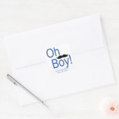 Oh Boy Mustache赤ちゃんシャワーステッカー スクエアシール (封筒)
