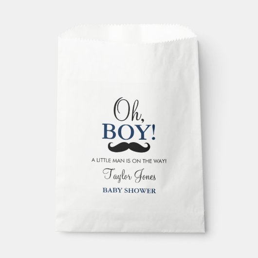 Oh Boy Mustache Baby Showerのバッグ フェイバーバッグ (正面)