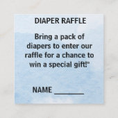 Oh Boy Ohベビー2 – トーンブルーベビーシャワー エンクロージャーカード (裏面)