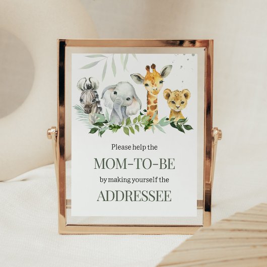 Oh Boy Safariベビーシャワー封筒ステーション ポスター