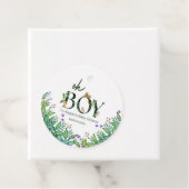 Oh boy Safari動物ジャングルホワイトベビーシャワー フェイバータグ (インサイチュ)