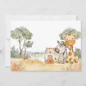Oh Boy Safari Animal Baby Shower 招待状 (裏面)