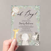 Oh Boy Safari Animal Boy's Baby Shower アクリル招待状 (インサイチュ (ポータブル))