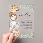 Oh Boy Safari Animal Boy's Baby Shower アクリル招待状 (インサイチュ (ポータブル))